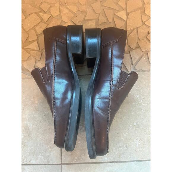 Franco Sarto Women 6.5 Brown Leather Slip On Loafer Y2K 90s Flex Academia Preppy - Picture 3 of 8